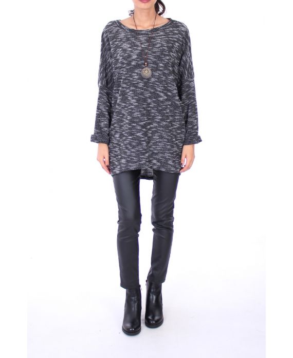 MAGLIONE OVERSIZE + COLLANA 0271 NERO