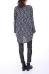 SWETER OVERSIZE + NASZYJNIK CZARNY 0271