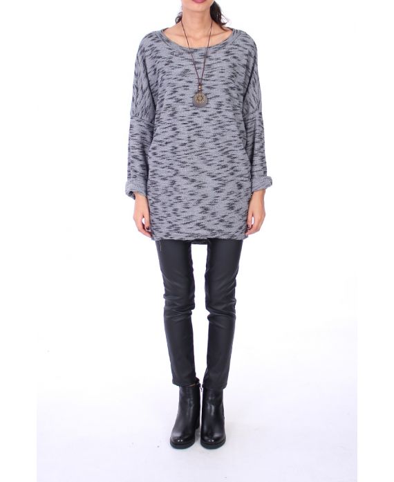 MAGLIONE OVERSIZE + COLLANA 0271 GRIGIO