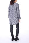 SWETER OVERSIZE + NASZYJNIK 0271 SZARY