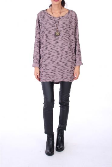 PULLOVER OVERSIZE + HALSKETTE 0271 ROSA