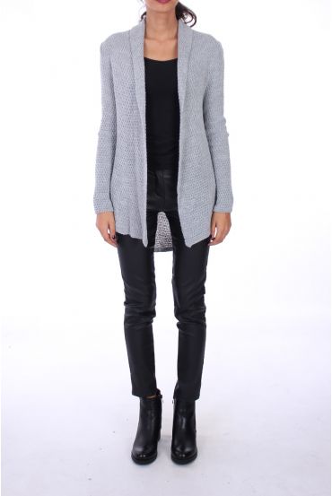 GILET LAINE DOS FANTAISIE 0269 GRIS