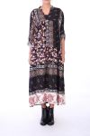 LONG DRESS FLOWERS 0274 BLACK