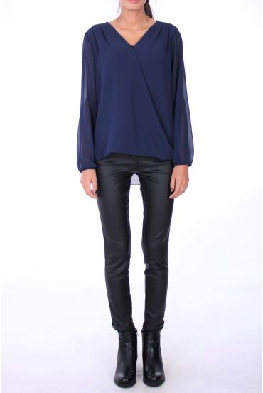 BLOUSE DRAPPE 0287 NAVY