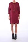 DRESS + NECKLACE 0289 BORDEAUX