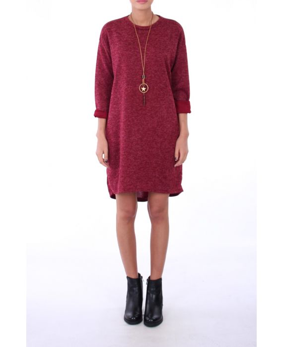 DRESS + NECKLACE 0289 BORDEAUX