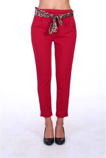 BROEK RIEM LEOPARD 0292 BORDEAUX