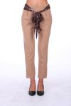 PANTALONI CINTURA LEOPARDO 0292 BEIGE