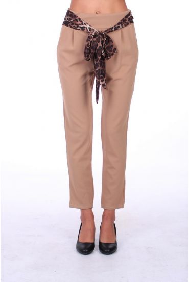 BROEK RIEM LEOPARD 0292 BEIGE