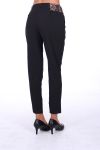 PANTALONI CINTURA LEOPARDO 0292 NERO