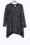 LARGE SIZE SWEATER TUNIC PRINTS 0305 BLACK