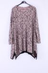 LARGE SIZE SWEATER TUNIC PRINTS 0305 PINK