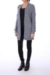 GILET MOHAIR MANCHES FANTAISIE 0297 GRIS