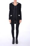 GILET LONG DOS ETOILE 0298 NOIR