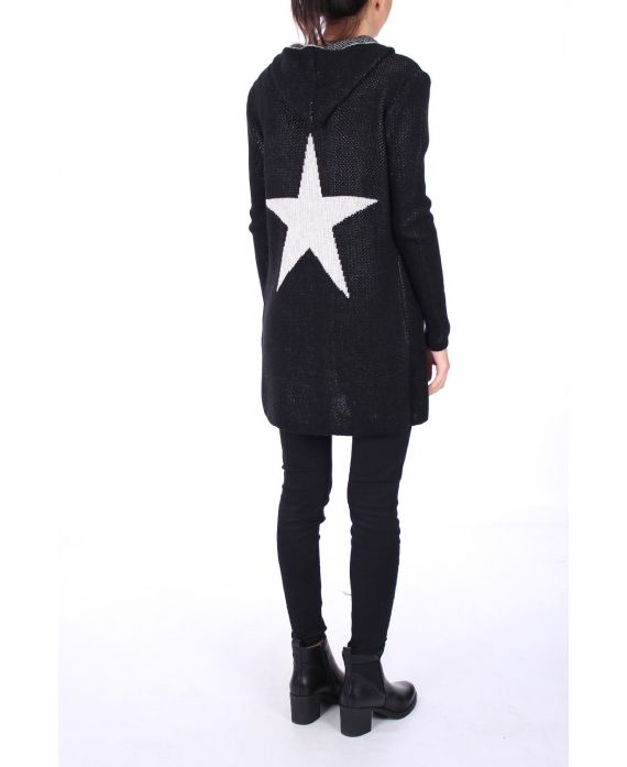 VEST LONG BACK STAR 0298 BLACK