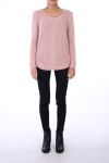 MAGLIONE IN MOHAIR CON SCOLLO A V 0300 ROSA