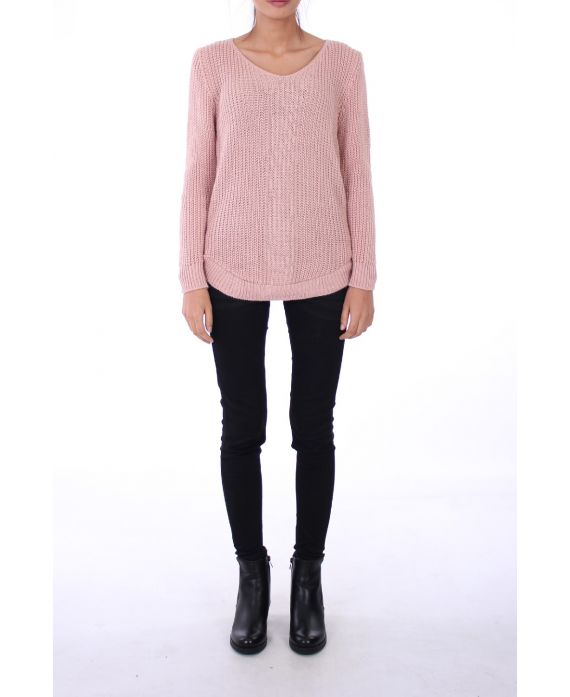 PULLOVER MOHAIR COL V 0300 ROSE