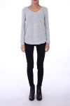 SWETER MOHER V-NECK SZARY 0300