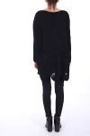 JERSEY OVERSIZE DE LANA MOHAIR AJOURE 0301 NEGRO