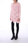 JERSEY OVERSIZE DE LANA MOHAIR AJOURE 0301 ROSA