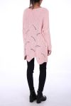 JERSEY OVERSIZE DE LANA MOHAIR AJOURE 0301 ROSA