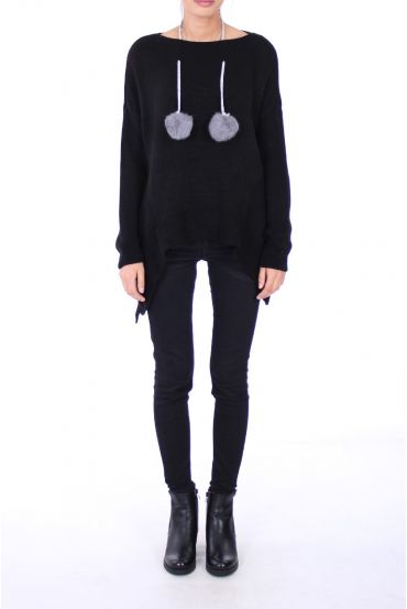 JUMPER HAD POM-POM 0303 BLACK