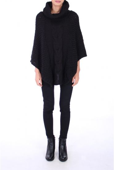 PONCHO GRANDE DE MALLA 0304 NEGRO