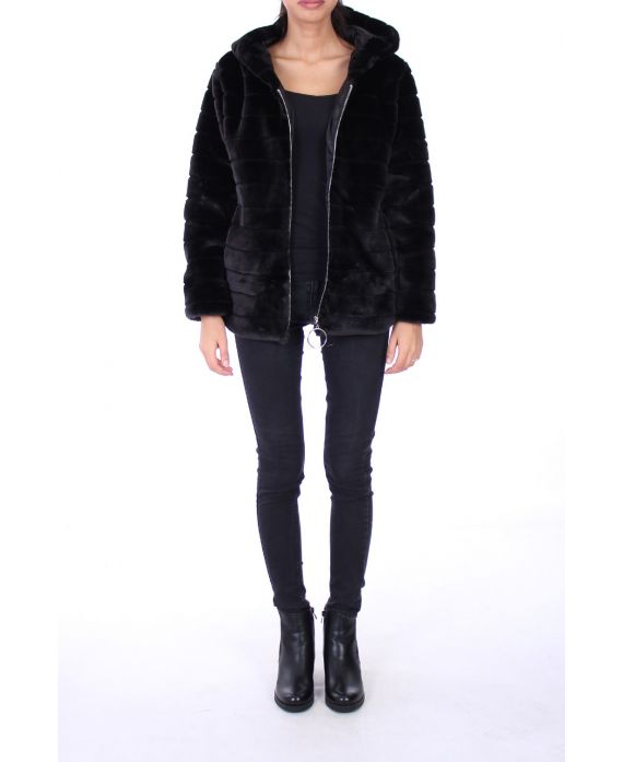 COAT FUR SYNTHETIC 0311 BLACK