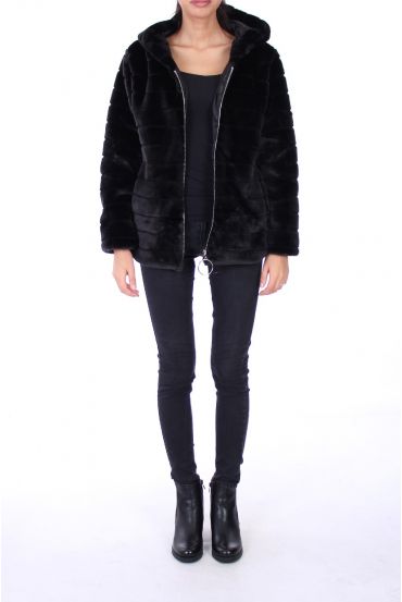 COAT FUR SYNTHETIC 0311 BLACK