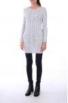 PULLOVER KLEID ZOPFMUSTER 0309 GRAU