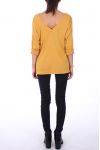 V NECK SWEATER HAS BUTTONS 0308 MUSTARD