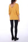 V NECK SWEATER HAS BUTTONS 0308 MUSTARD