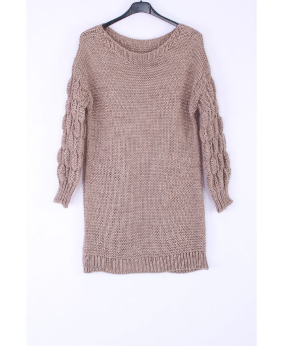 JURK MET MOHAIR MOUWEN VAN FANTASIE 0329 TAUPE