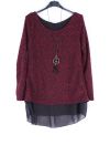 PULL-DOS-KNOTEN 0332 BORDEAUX