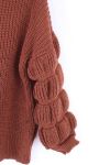 PULL COL ROULE MAILLE 0327 CAMEL