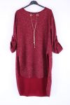 SWEATER TUNIC JEWEL 0338 BORDEAUX