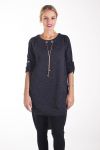 PULL TUNIQUE BIJOU 0338 NOIR