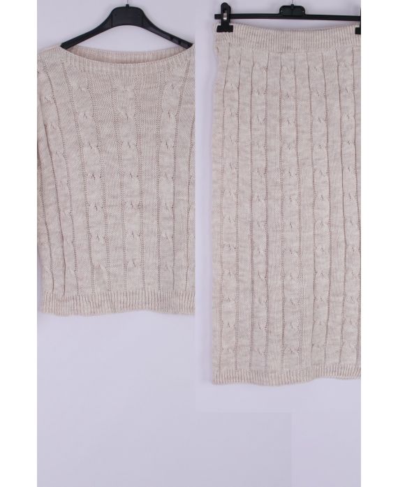 SET PULLOVER + ROCK-MASCHE 0335 BEIGE