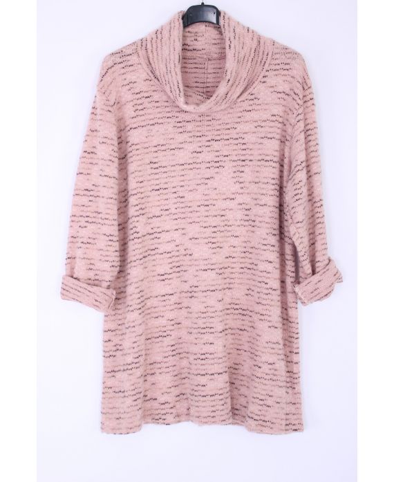 GROßE PULLOVER COL ROULE 0347 ROSE