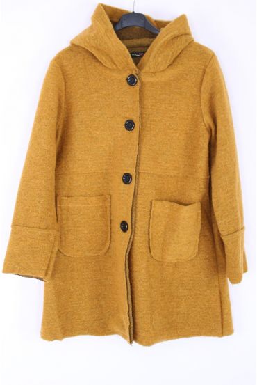 GRANDE CAPPOTTO PULSANTI 0351 SENAPE