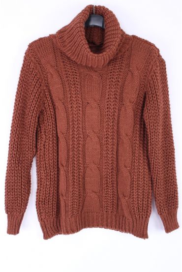 PULL COL ROULE TORSADE 0354 CAMEL