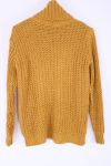 PULL COL ROULE TWIST 0354 MUSTARD