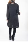 GRANDE TAILLE ROBE + ECHARPE 0368 GRIS