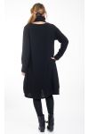 GRANDE TAILLE ROBE + ECHARPE 0368 NOIR