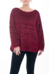 GRANDE TAILLE PULL EFFET BRILLANT 0357 ROUGE