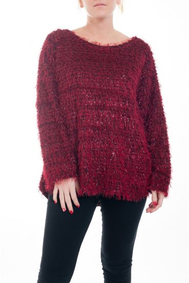 GROßE PULLOVER MIT GLANZ-EFFEKT 0357 ROT