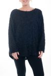 GRANDE TAILLE PULL EFFET BRILLANT 0357 NOIR