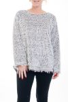 LARGE SIZE SWEATER GLOSSY EFFECT 0357 WHITE