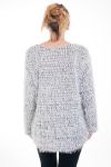 GRANDE TAILLE PULL EFFET BRILLANT 0357 BLANC