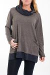 GRANDE TAILLE PULL 2 PIECES 0362 TAUPE